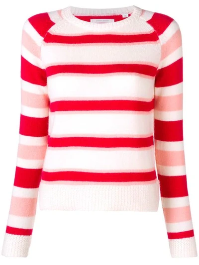 Shop Chinti & Parker Colour-block Fitted Sweater In White