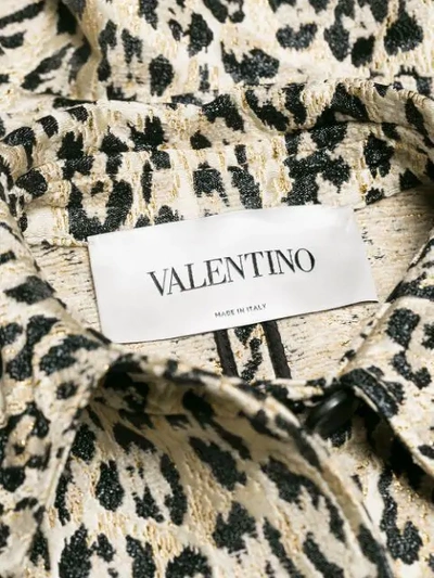 Shop Valentino Leopard Print Flared Coat In Brown