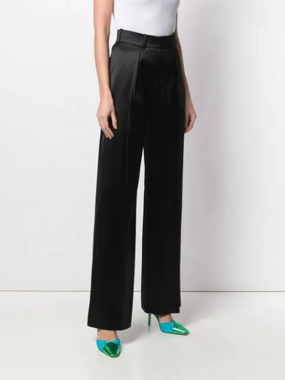 Shop Alexandre Vauthier Satin Suit Trousers In Black