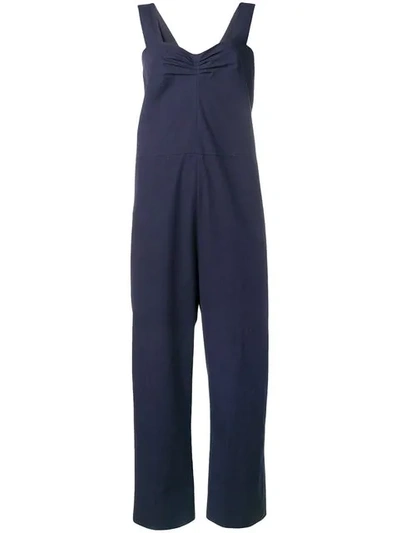 Shop Sara Lanzi Plain Straight-cut Jumpsuit In 08 Blue