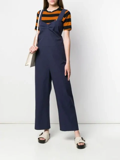 Shop Sara Lanzi Plain Straight-cut Jumpsuit In 08 Blue