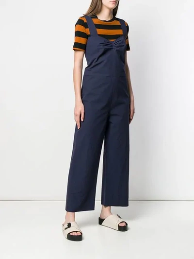 Shop Sara Lanzi Plain Straight-cut Jumpsuit In 08 Blue