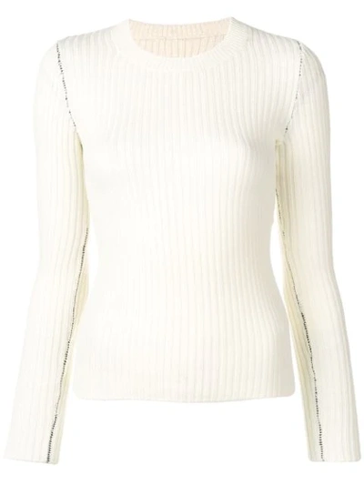 Shop Mm6 Maison Margiela Cut-out Sweater - White
