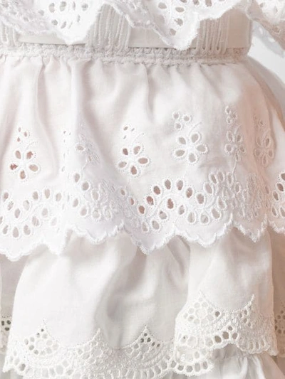 Shop Dolce & Gabbana Ruffled Midi Skirt In White