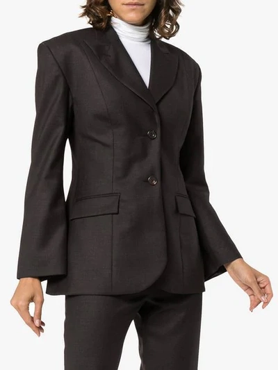 wide shoulder wool blazer