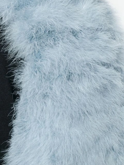 Shop Red Valentino Marabou Cropped Gilet In Blue