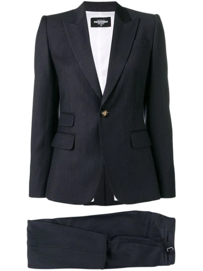 Shop Dsquared2 Pinstriped Suit In Blue