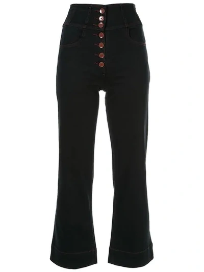 Shop Ulla Johnson High Waisted Trousers In Black