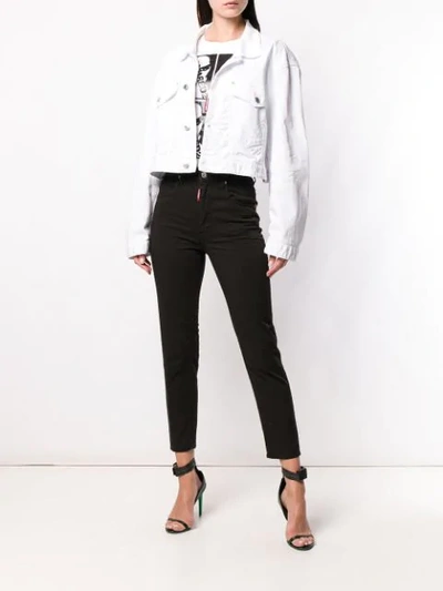 Shop Dsquared2 Cropped-jeansjacke In White