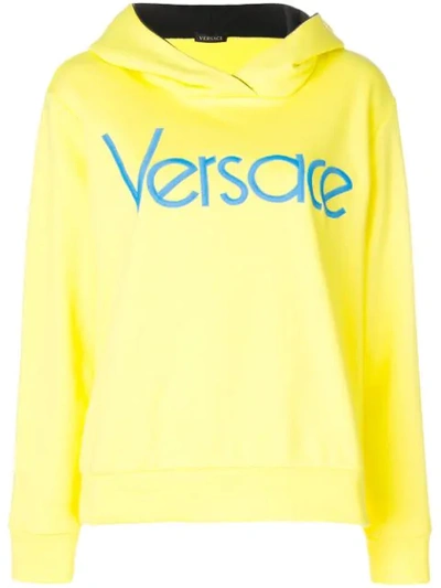Shop Versace Vintage Logo Hoodie In Yellow