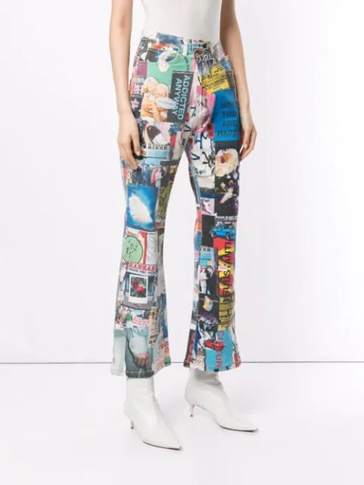 Shop Ground Zero Printed Bootcut Jeans - Multicolour