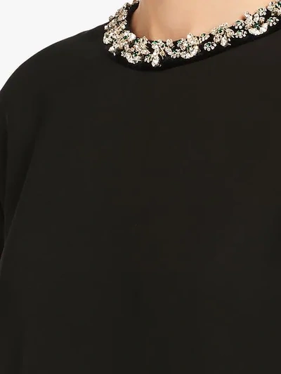 Shop Prada Embellished Shift Dress In Black