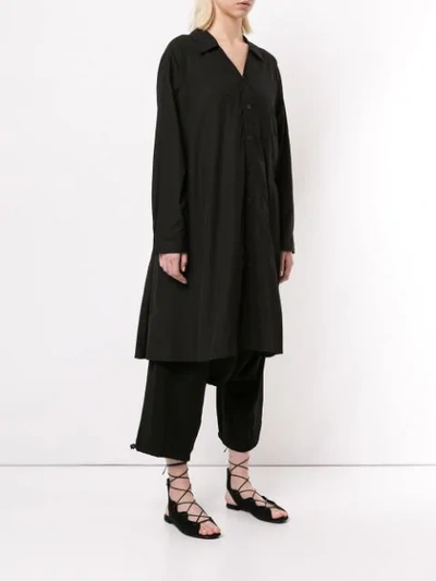 Shop Yohji Yamamoto Printed Back Shirt Dress In Black