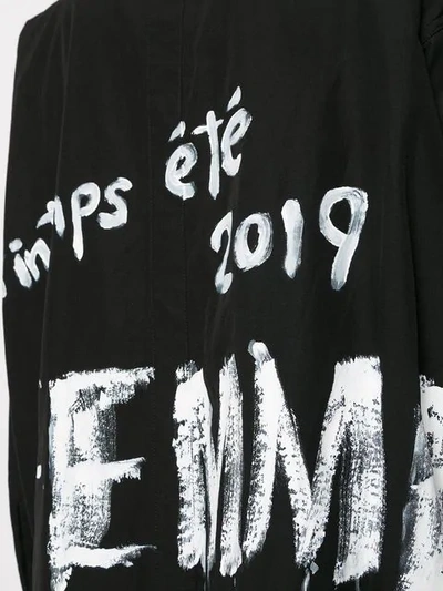 Shop Yohji Yamamoto Printed Back Shirt Dress In Black