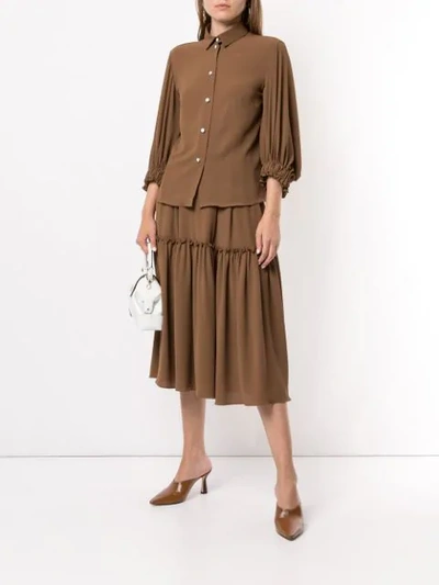 Shop Edeline Lee Muller Midi Skirt In Brown