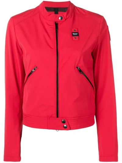 Shop Blauer Zip Cropped Jacket - Red