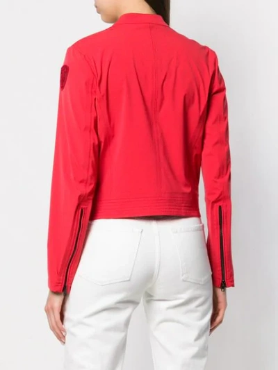 Shop Blauer Zip Cropped Jacket - Red