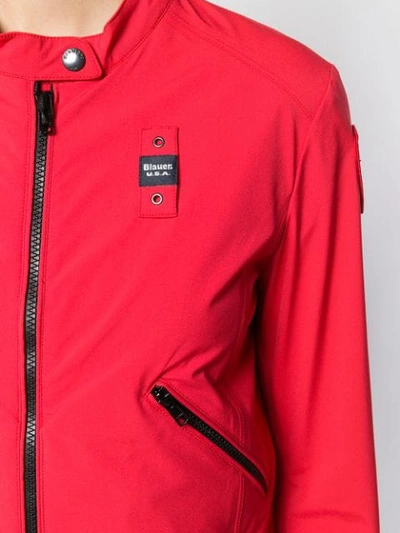 Shop Blauer Zip Cropped Jacket - Red