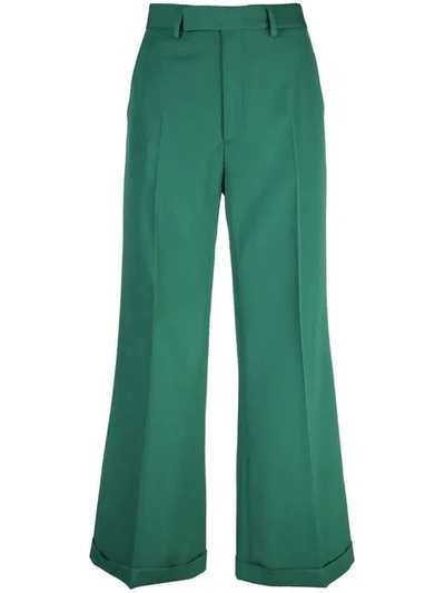 Shop Gucci Wool Ankle Pant In Green
