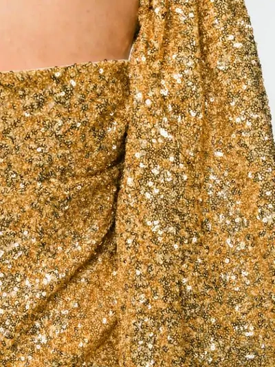 Shop Attico Puff Sleeve Sequined Top - Gold