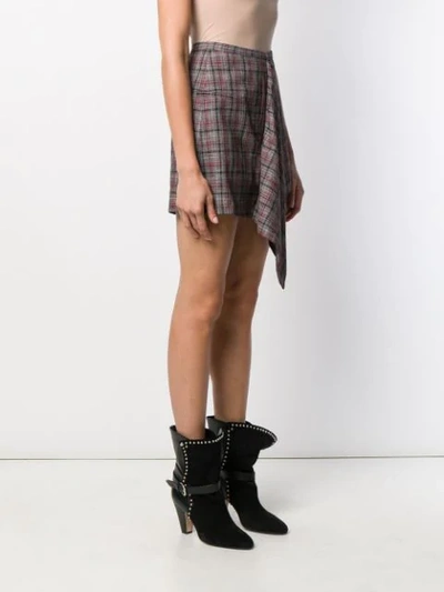 Shop Isabel Marant Checked Mini Skirt In Blue