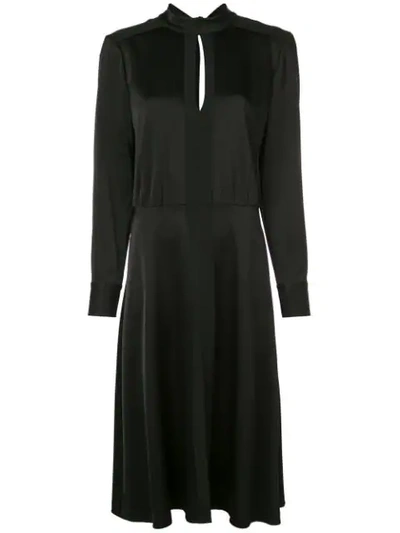 Shop Jason Wu Long Sleeve Midi Dress In Black