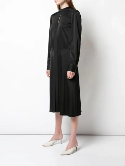 Shop Jason Wu Long Sleeve Midi Dress In Black