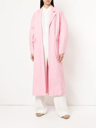 Shop Assel Oversized Trench Coat In Pink