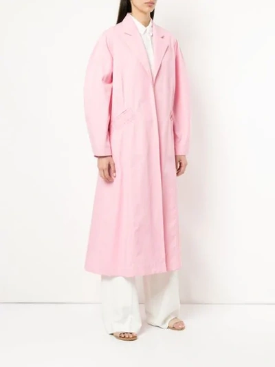 Shop Assel Oversized Trench Coat In Pink