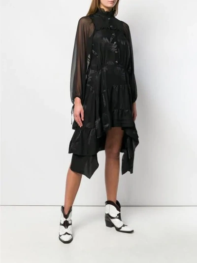 Shop Coach Asymmetric Jacquard Dress In Black