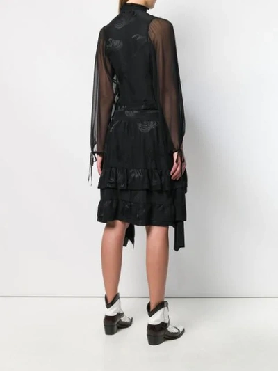 Shop Coach Asymmetric Jacquard Dress In Black