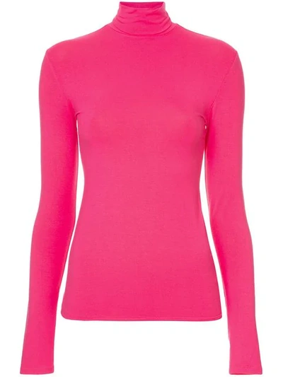 Shop Layeur Marina Turtleneck Sweatshirt In Pink