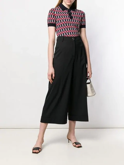 Shop Valentino Cropped Palazzo Pants In Black