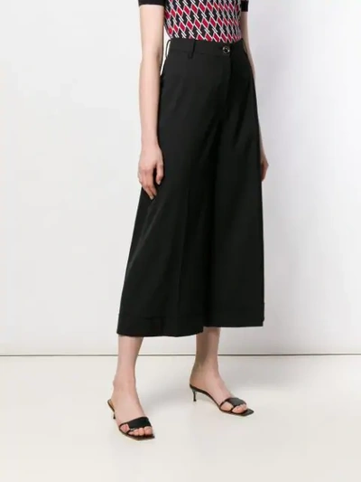 Shop Valentino Cropped Palazzo Pants In Black