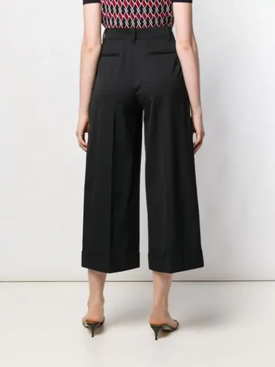 Shop Valentino Cropped Palazzo Pants In Black