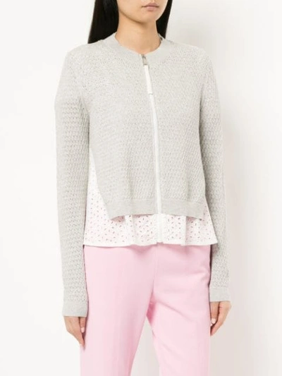 contrast layered effect cardigan