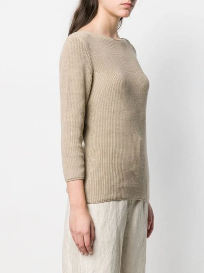 Shop Gentry Portofino Ribbed Knit Sweater In Neutrals