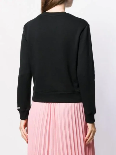 Shop Red Valentino Red(v) Embroidered Love Heart Sweater In Black