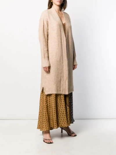 Shop Mes Demoiselles Relaxed Long Cardigan In Brown