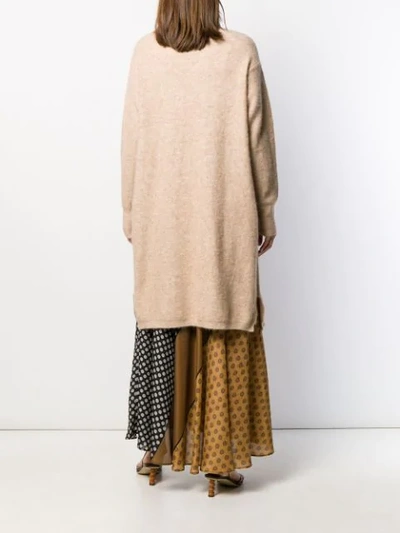 Shop Mes Demoiselles Relaxed Long Cardigan In Brown