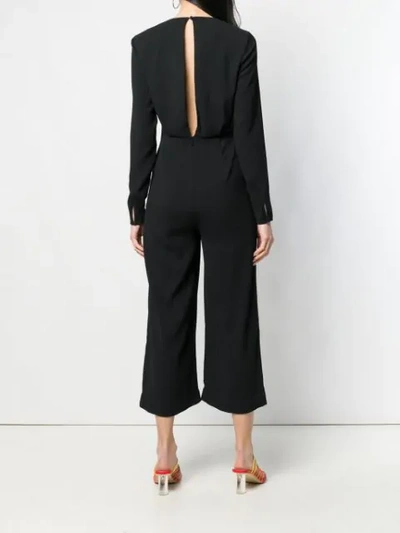 Shop Self-portrait Knot Front Jumpsuit In Black