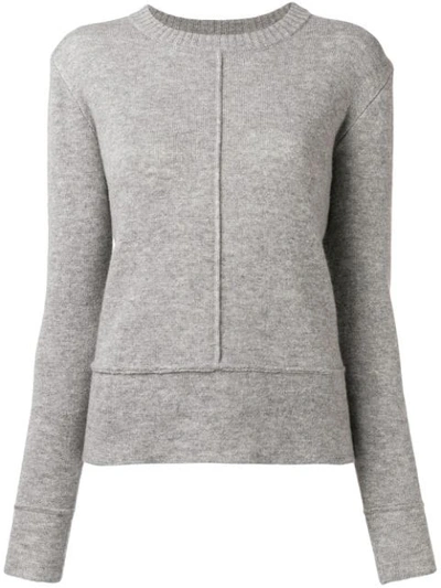 Shop Woolrich Piped Seams Jumper In Grey