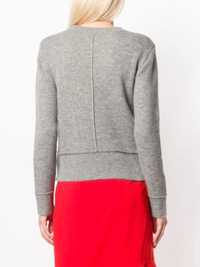Shop Woolrich Piped Seams Jumper In Grey
