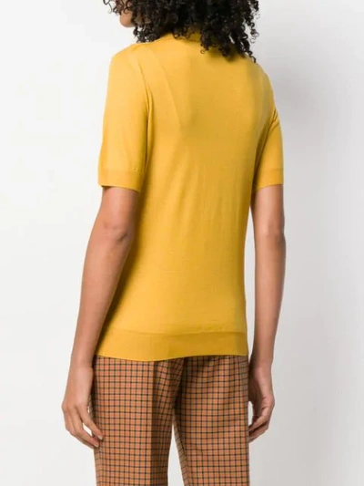 Shop Prada Logo Polo Shirt In Yellow