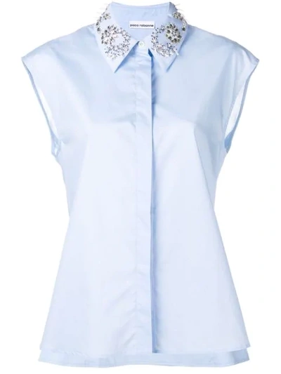 Shop Paco Rabanne Crystal-embellished Shirt - Blue