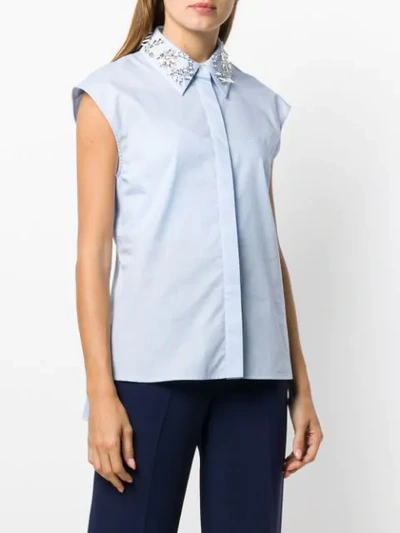 Shop Rabanne Paco  Crystal-embellished Shirt - Blue