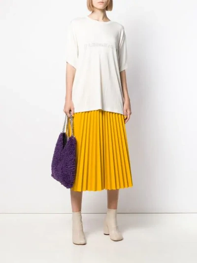 Shop Mm6 Maison Margiela Pleated Skirt In 175 Giallo