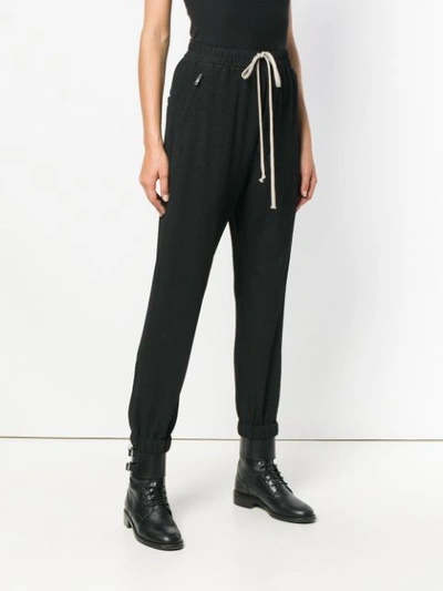 Shop Rick Owens Drawstring Track Trousers - Black