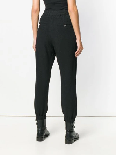 Shop Rick Owens Drawstring Track Trousers - Black