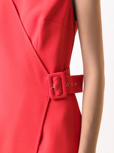 Shop Framed Midi Wrap Dress In Vermelho